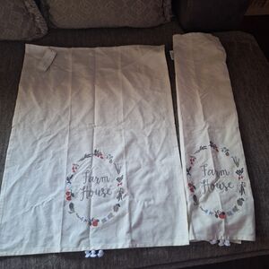 Primitives by Kathy Fresh Linen Dish Towels.linen Blend.farmhouse.tassels